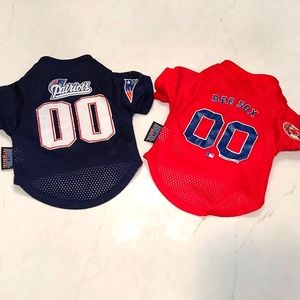 Red Sox and Patriots dog gear